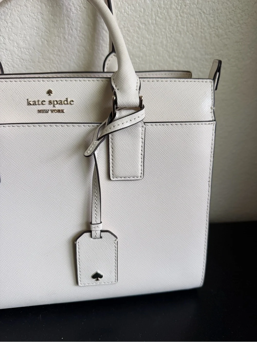 kate spade Cream/White Saffiano Leather Top-Handle Satchel Great Condition